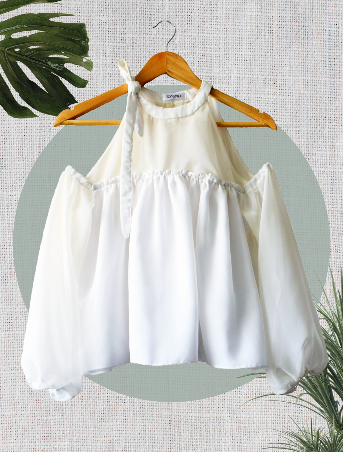 Polera blanca top sin hombros